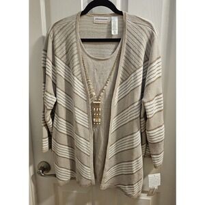 Womens NWT 3x Alfred Dunner Tis The Season 2016 With Build In Necklace‎